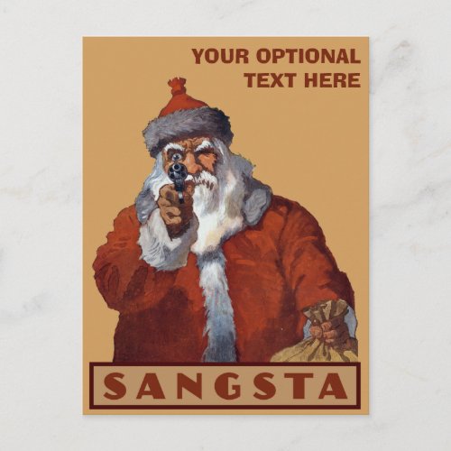 Gangsta Santa custom postcard