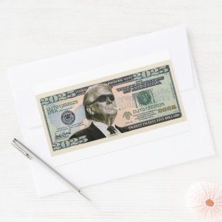 Gangsta Trump 2025 Dollar Bill Rectangular Sticker