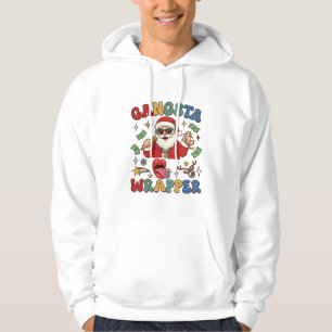 Gangsta Wrapper Christmas Santa Microphone Money Hoodie