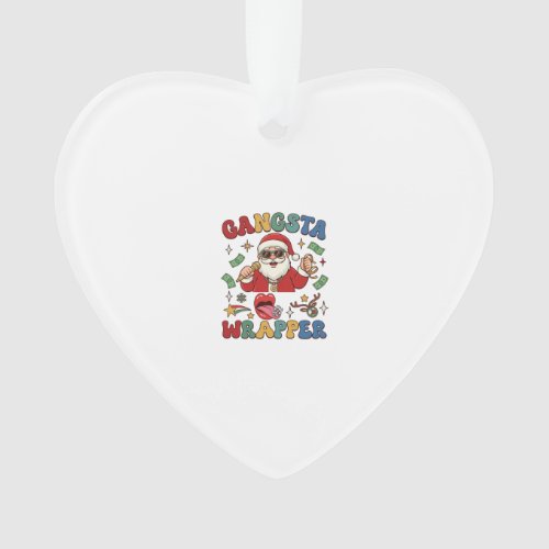 Gangsta Wrapper Christmas Santa Microphone Money Ornament