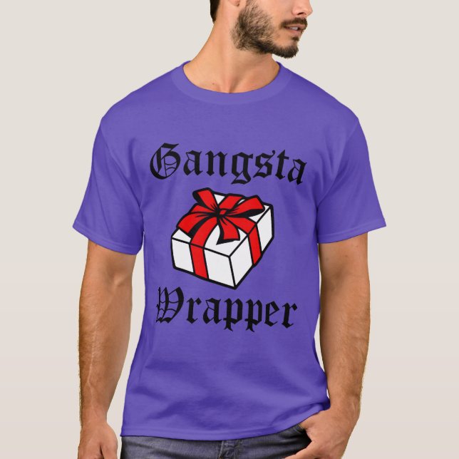 Gangsta Wrapper funny Christmas funny T-Shirt (Front)