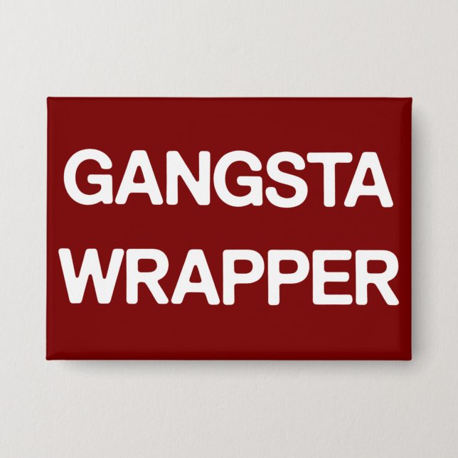 Gangsta Wrapper Funny Christmas Matching Family Button (Front)