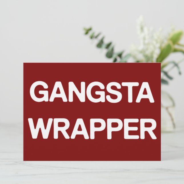 Gangsta Wrapper Funny Christmas Matching Family Holiday Card (Standing Front)