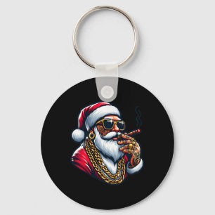 Gangsta Wrapper Funny Cool Santa Gangster Pajama C Keychain