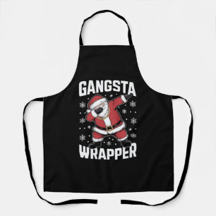 Gangsta Wrapper Funny Dabbing Santa Christmas Apron