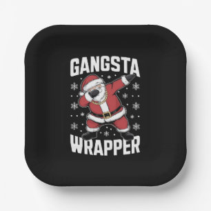 Gangsta Wrapper Funny Dabbing Santa Christmas Paper Plates