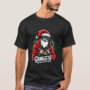 Gangsta Wrapper Funny Santa Christmas Xmas T Shirt