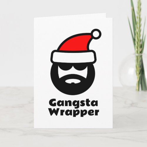 Gangsta Wrapper funny Santa Claus Christmas Card
