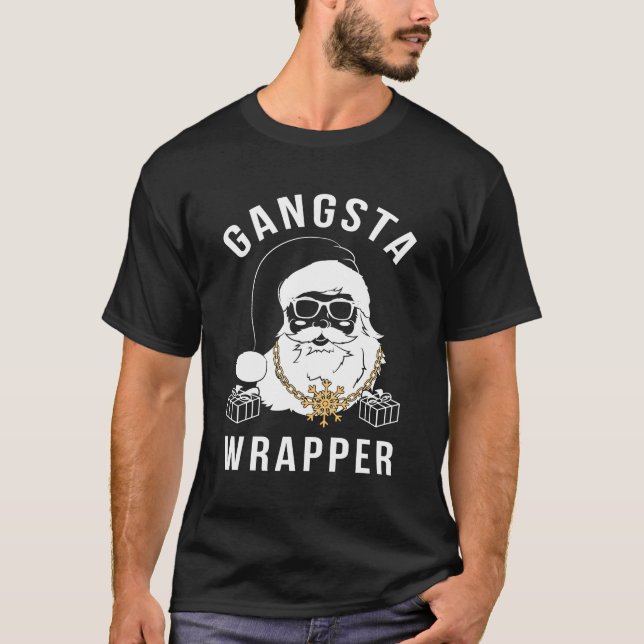 Gangsta Wrapper Gangster Santa T-Shirt (Front)