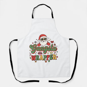 Gangsta Wrapper Santa Christmas Apron