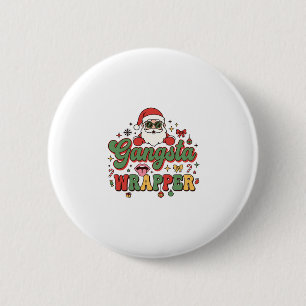Gangsta Wrapper Santa Christmas Button