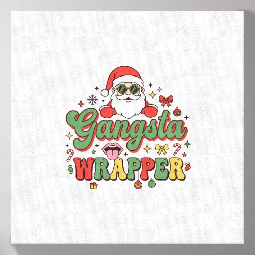Gangsta Wrapper Santa Christmas Canvas Photo Tile