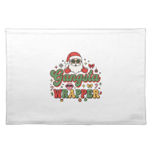 Gangsta Wrapper Santa Christmas Cloth Placemat