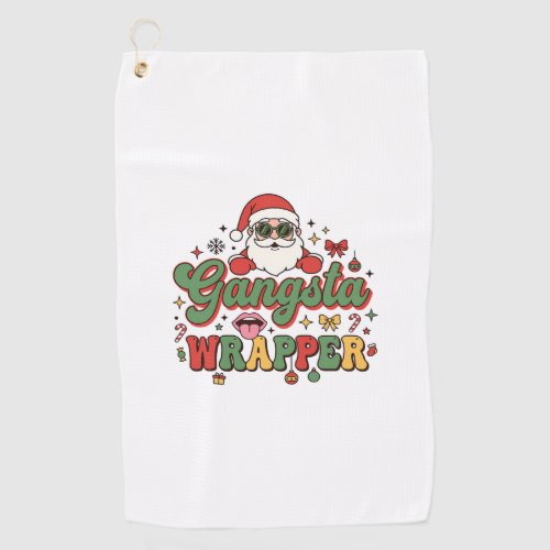 Gangsta Wrapper Santa Christmas Golf Towel