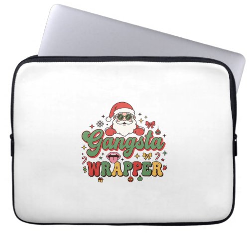 Gangsta Wrapper Santa Christmas Laptop Sleeve