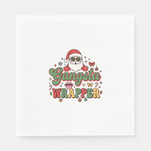 Gangsta Wrapper Santa Christmas Napkins
