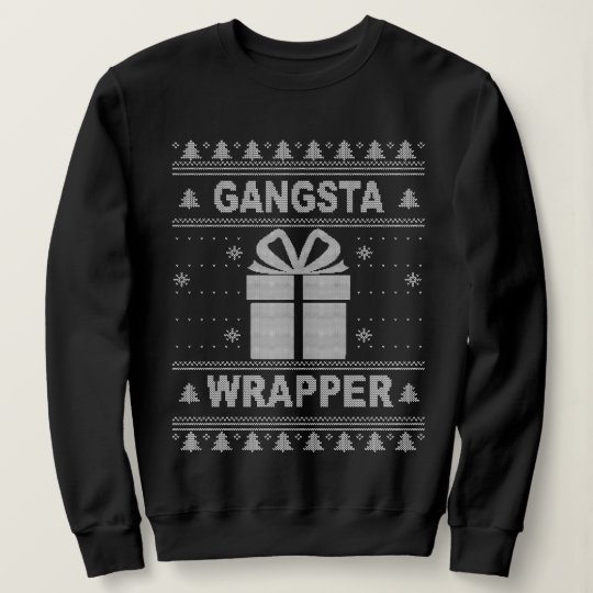 gangsta wrapper ugly christmas sweater