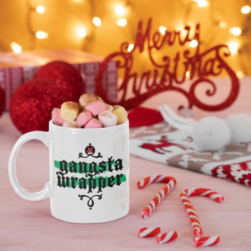 Gangsta Wrapper with Name Green Red Two_Tone Coffee Mug