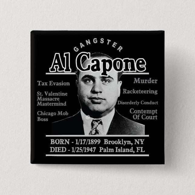 Gangster Al Capone Button (Front)