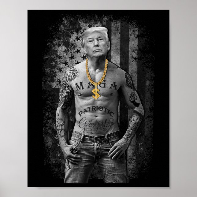 Gangster Anti Liberal Pro Trump Republican Premium Poster (Front)