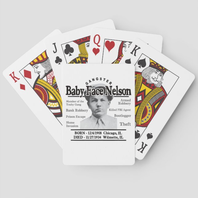 Gangster Baby Face Nelson Poker Cards (Back)