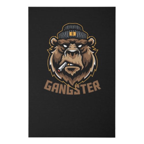Gangster Bear Faux Canvas Print