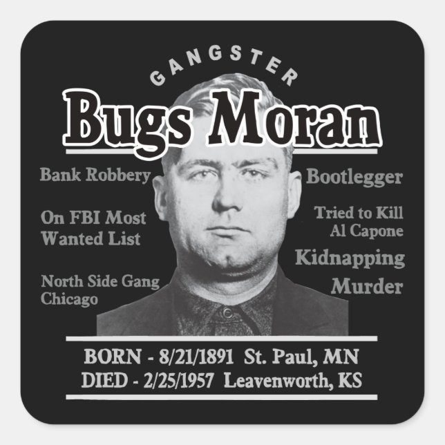 Gangster Bugs Moran Square Sticker (Front)
