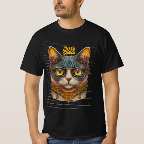 Gangster Cat Basic T_Shirt