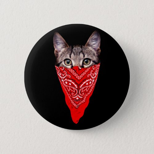 Gangster cat button