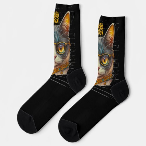 Gangster Cat Crew Socks