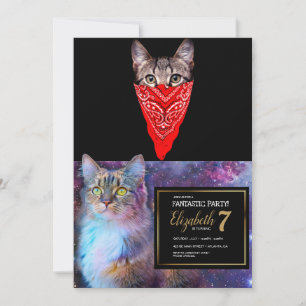 Gangster cat hood invitation