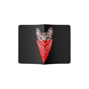 Gangster cat hood passport holder