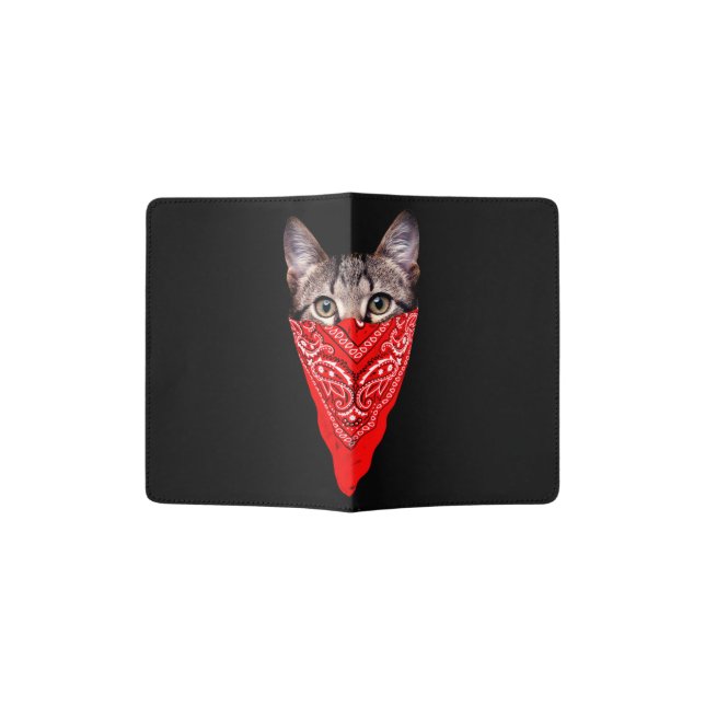 Gangster cat hood passport holder (Opened)