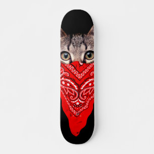 Gangster cat hood skateboard