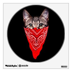 Gangster cat hood wall decal