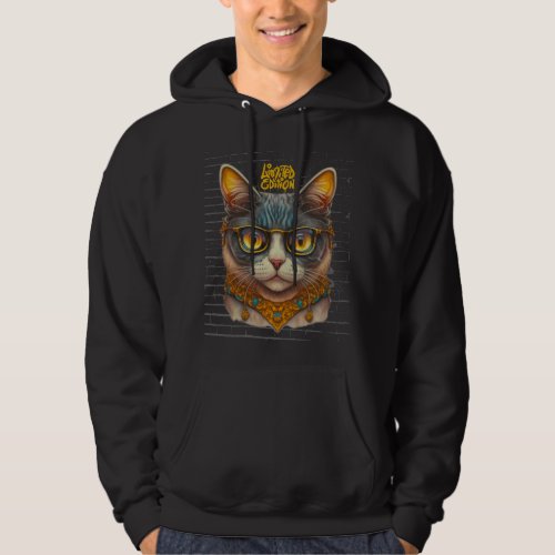 Gangster Cat Mens Basic Hooded Sweatshirt