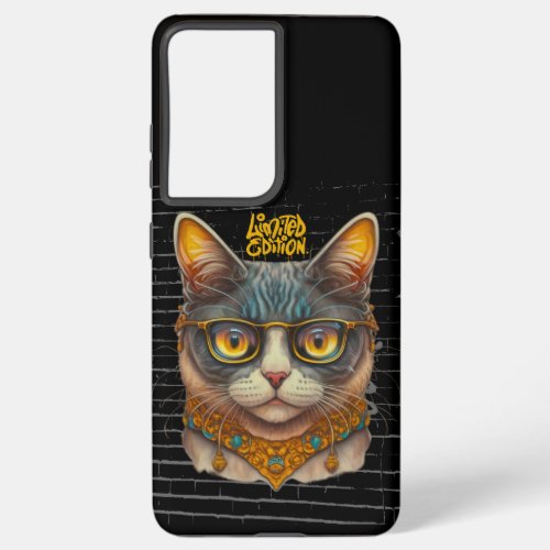 Gangster Cat Samsung Galaxy S21 Glossy Case