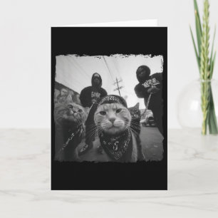 Gangster Cats Streetwear Cool Cat Motif Funny Card