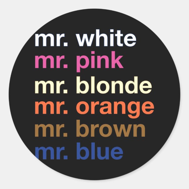 Gangster Colors Classic Round Sticker (Front)