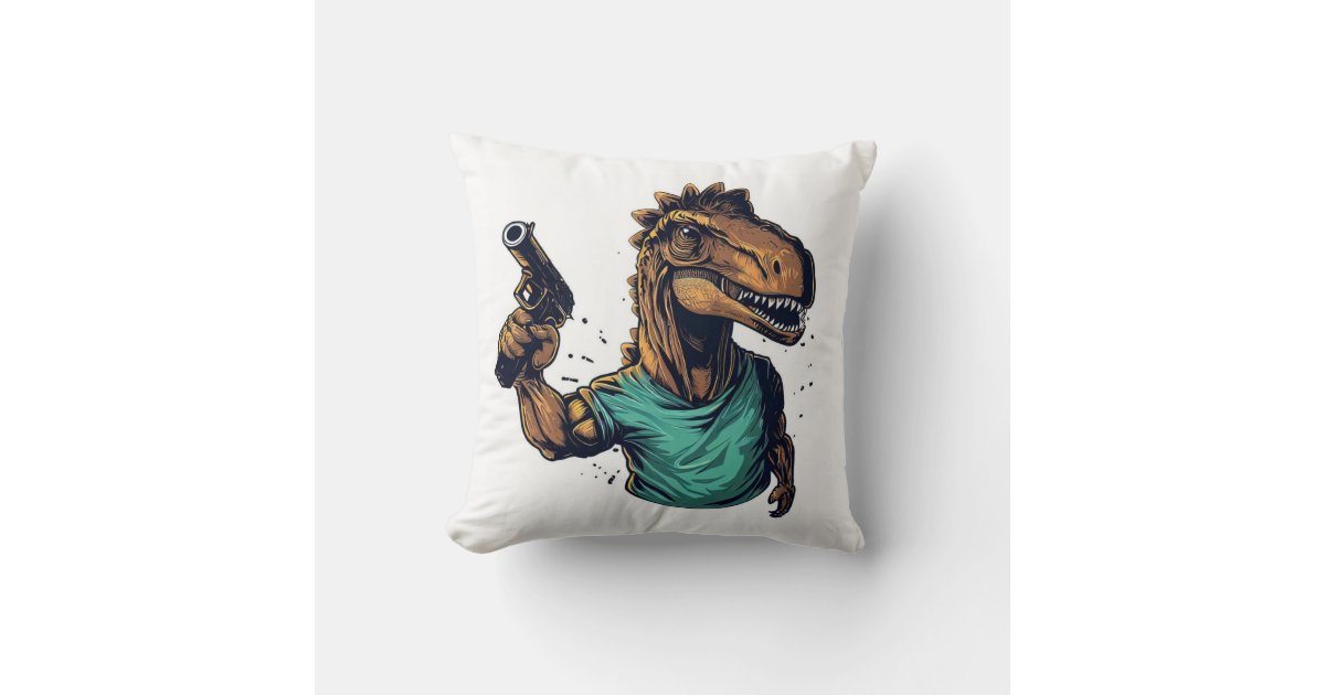 Gangster Dinosaur Throw Pillow | Zazzle