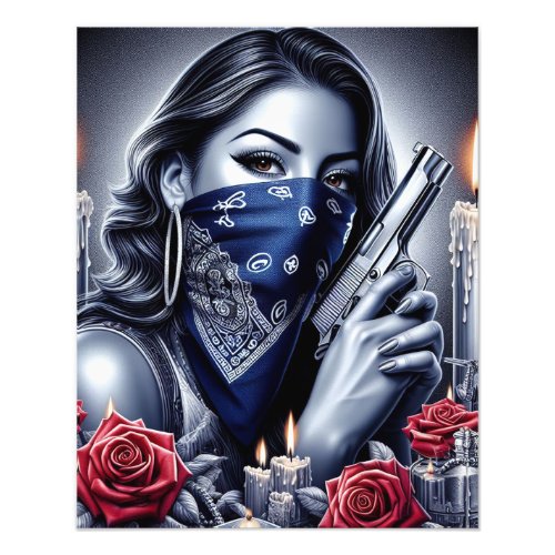 Gangster Girl Hip Hop chicano art Design Photo Print