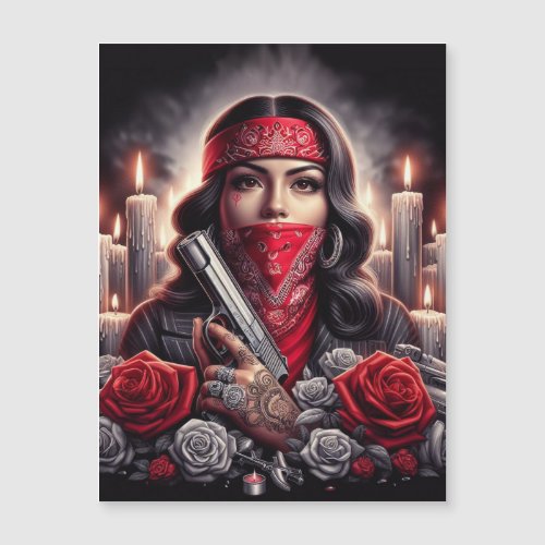 Gangster Girl Hip Hop chicano art graphic