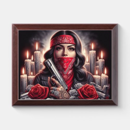Gangster Girl Hip Hop chicano art graphic Award Plaque