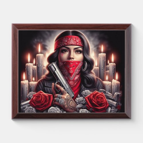 Gangster Girl Hip Hop chicano art graphic Award Plaque
