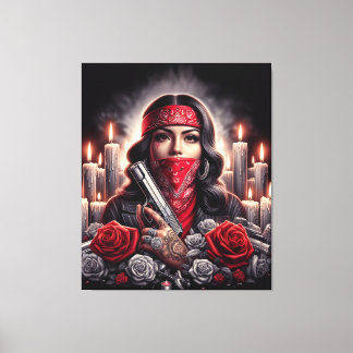 Gangster Girl Hip Hop chicano art graphic Canvas Print