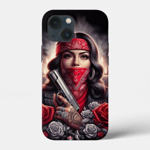 Gangster Girl Hip Hop chicano art graphic iPhone 13 Mini Case