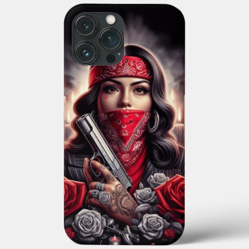 Gangster Girl Hip Hop chicano art graphic iPhone 13 Pro Max Case