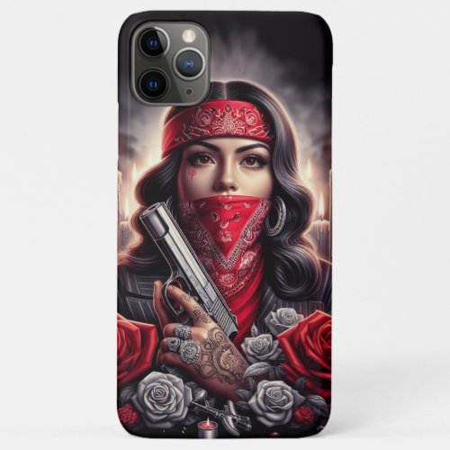 Gangster Girl Hip Hop chicano art graphic iPhone 11 Pro Max Case