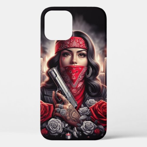 Gangster Girl Hip Hop chicano art graphic iPhone 12 Case