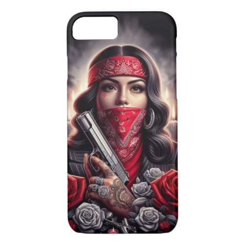 Gangster Girl Hip Hop chicano art graphic iPhone 87 Case